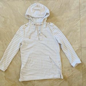 Tory Burch Striped hoodie with pockets and golden accents